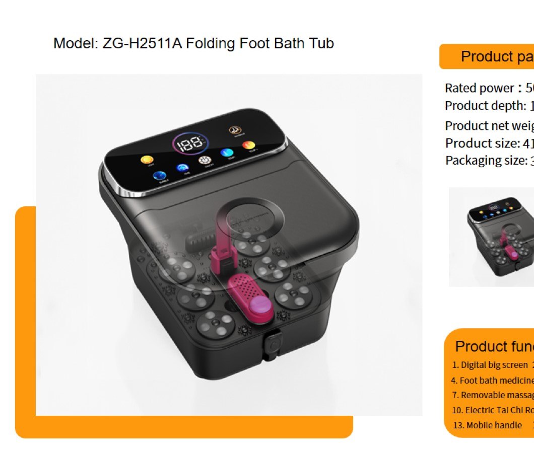 Deep-bucket folding foot bath